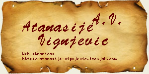Atanasije Vignjević vizit kartica